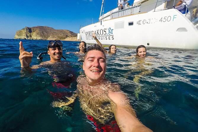 Santorini Classic Catamaran Cruise with BBQ, Drinks and Transfers - Crew, boat comfort, and onboard service
