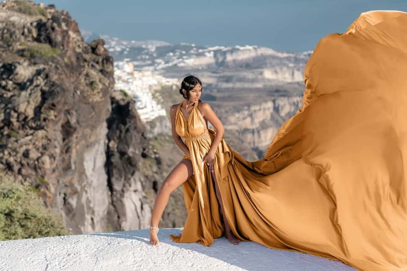 Santorini: Flying Dress Photoshoot - Who will enjoy this most