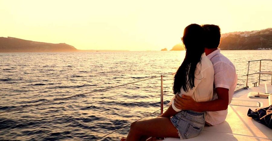 Santorini: Luxury Caldera Cruise with Full Greek Meal - Red Beach for swimming and snorkelling