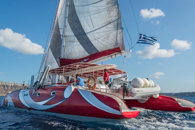 Santorini Sailing Dream Catcher with BBQ Lunch and Drinks - Why this catamaran trip works so well in Santorini