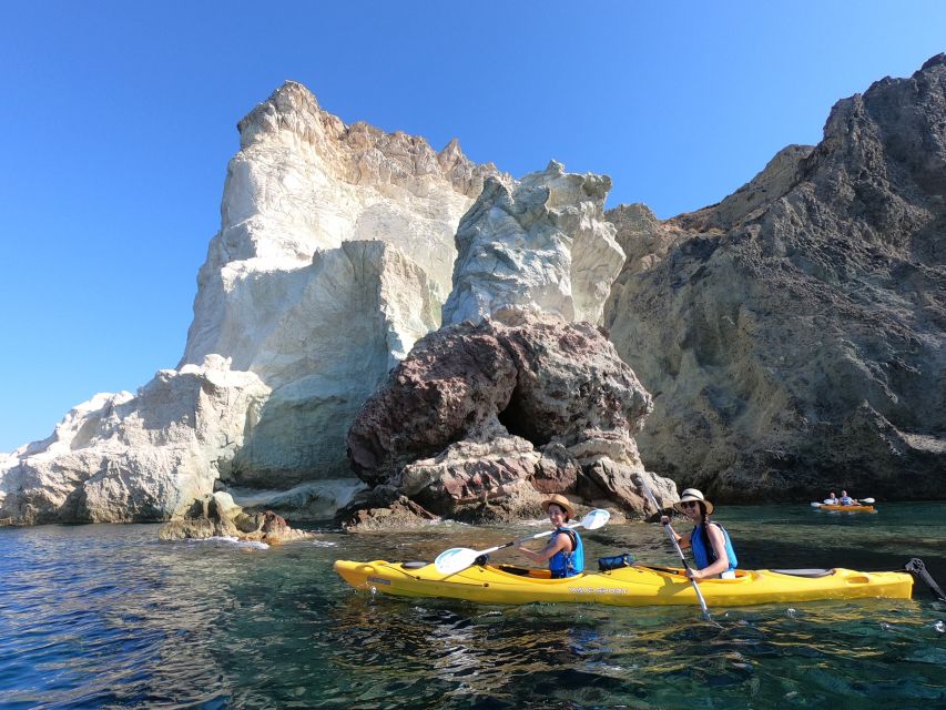 Santorini: Sea Caves Kayak Trip with Snorkeling and Picnic - A homemade picnic by the water