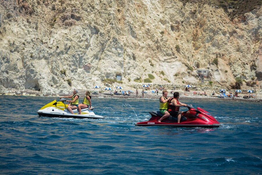 Santorini:Volcanic Beaches Cruise With Jet Ski - Getting started at St. George Beach