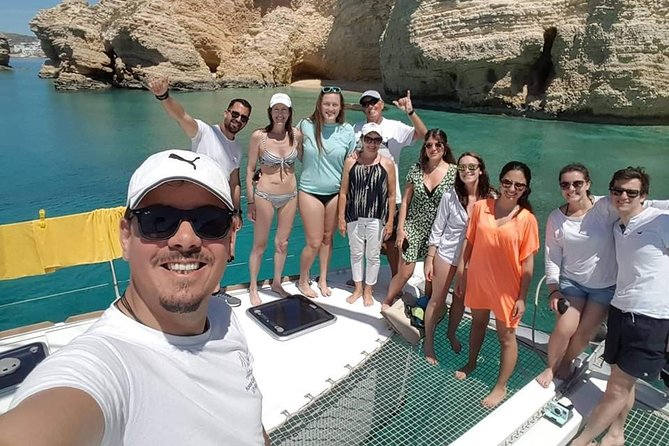 Shared Catamaran All inclusive-Day Cruise to Naxos or Paros - A traditional lunch from the tiny onboard kitchen