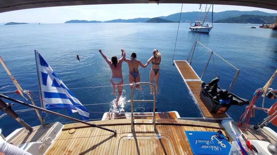 Skiathos: Full-Day Sailing Cruise with Lunch - Dasia sea caves, snorkeling, and marine life