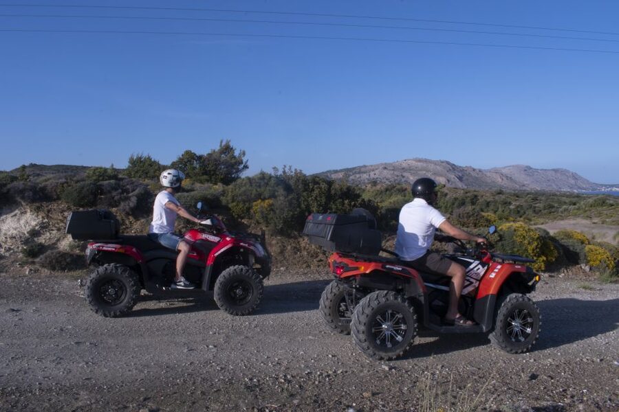 South Rhodes: ATV Quad Guided Tour 2 or 1 person on 1 Quad - Agios Georgios Beach gives the tour a calm middle