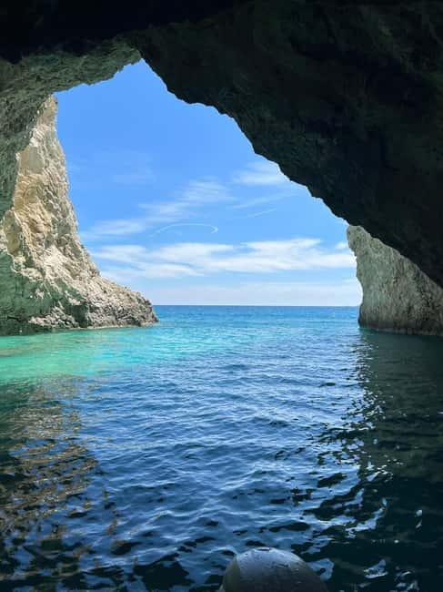 Zakynthos: Laganas Bay, Myzithres & Turtles Speedboat Tour - Myzithres: the first swim beneath white cliffs