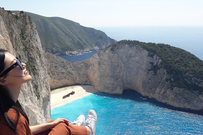 Zakynthos : One day small group tour to Navagio beach Blue Caves & top view - The Blue Caves and a possible swim