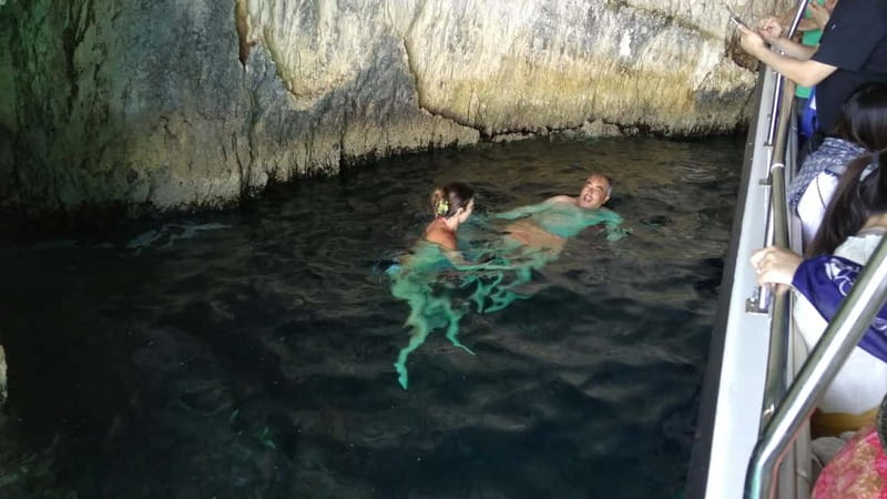 Zakynthos: Shipwreck Beach, Viewpoint, Blue Caves Day Tour - White Beach is the practical swimming stop