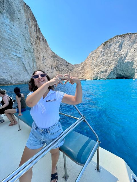 Zakynthos: Shipwreck Beach with Blue Caves Land & Sea Tour - The glass-bottom boat brings the cliffs close