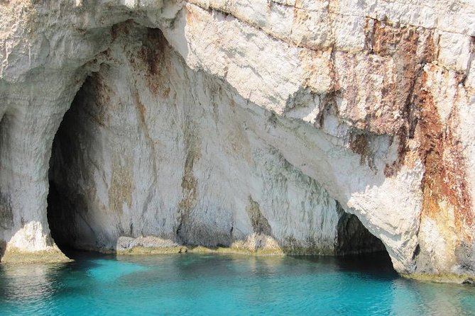 Zante Cruise to Blue Caves & Shipwreck Beach Photo stop - Navagio Beach, seen from offshore